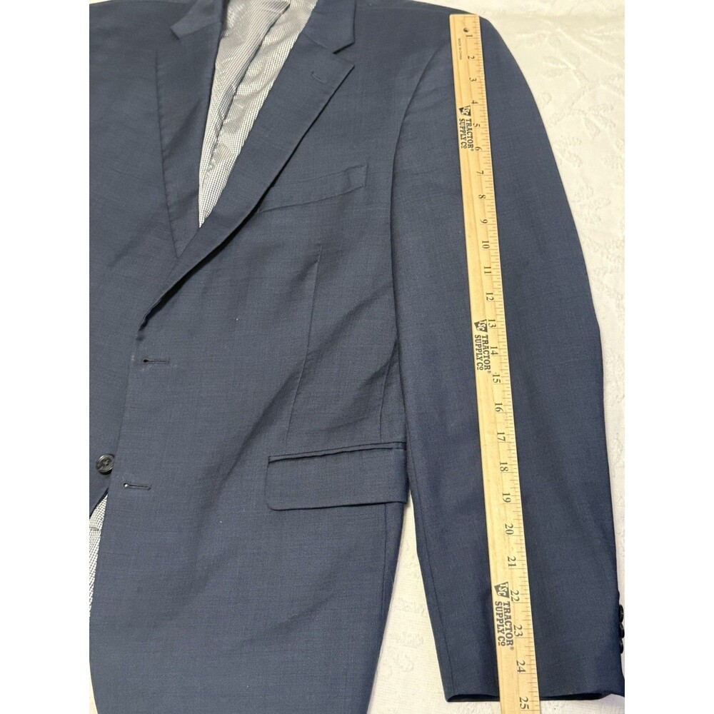 Tommy Hilfiger Navy Wool Blend Blazer 44R Stretch Suit Jacket Men EUC Preppy - Picture 4 of 16
